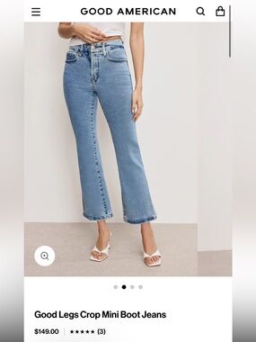 Good American Light Wash Cropped Bootcut Jeans